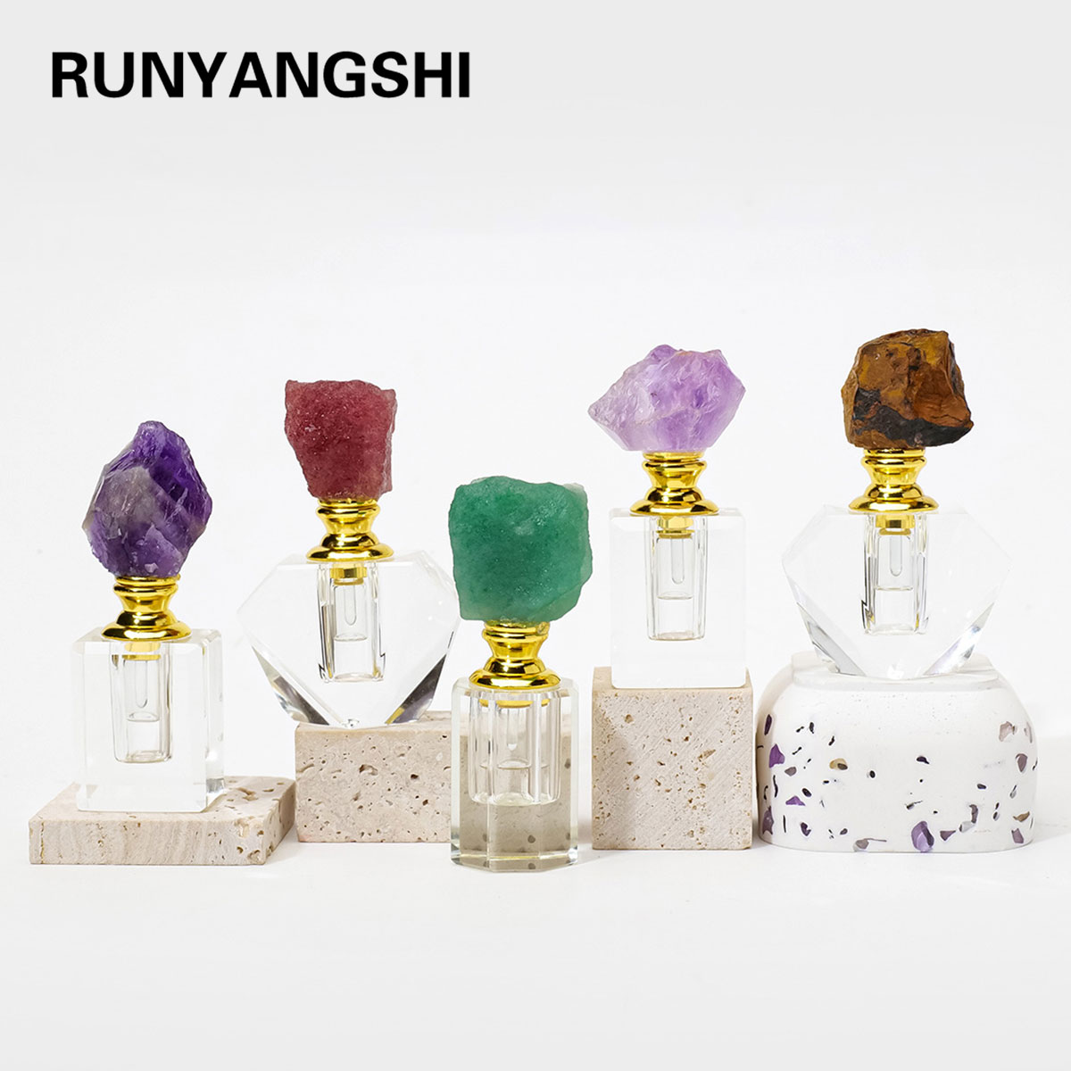 Juice Bottle Dropper - 1pc natural ametista cristal cluster cura