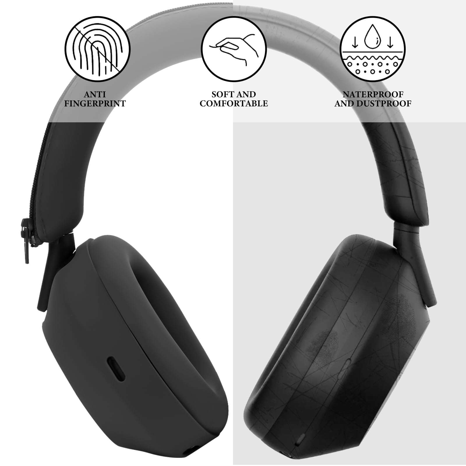 3-em-1 capa protetora de silic - Sony Headphone Wh-1000Xm5 avaliação e preço